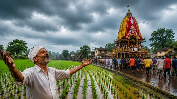 रथयात्रा पर इंद्रदेव मेहरबान, बारिश से किसानों को बड़ी राहत