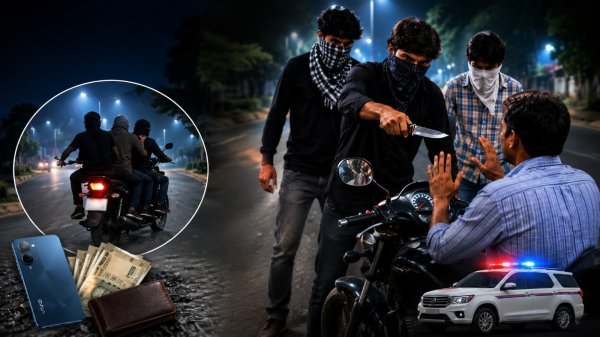 वारदात : मंदिर हसौद रोड पर चाकूबाजी का डर, सरकारी कर्मचारी से लूट के बाद मचा हड़कंप