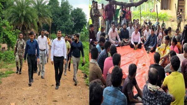 मिसाल : दो नदियां पार कर वनांचल पहुंचे कलेक्टर, मौके पर किया समस्याओं का समाधान