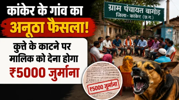 कांकेर में ग्रामीणों का अनोखा फैसला : कुत्ते के काटने पर मालिक को देना होगा ₹5000 जुर्माना