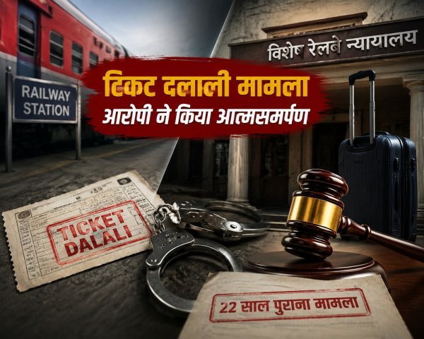 आरोपी ने किया सरेंडर : रेलवे टिकट दलाली मामले का फरार आरोपी 15 साल बाद लौटा भारत