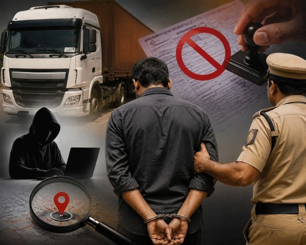 आरोपी गिरफ्तार : फर्जी नेशनल परमिट के सहारे दौड़ा रहा था ट्रेलर, 5 साल बाद पुलिस के हत्थे चढ़ा मालिक