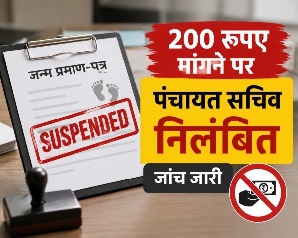 एक्शन : ऑडियो वायरल होने के बाद कार्रवाई, रिश्वत मांगने के आरोप में पंचायत सचिव सस्पेंड