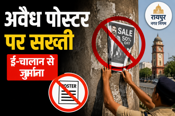 निगम का बड़ा फैसला : रायपुर में पोस्टर-बैनर लगाने से पहले लें अनुमति, नहीं तो भरना होगा जुर्माना