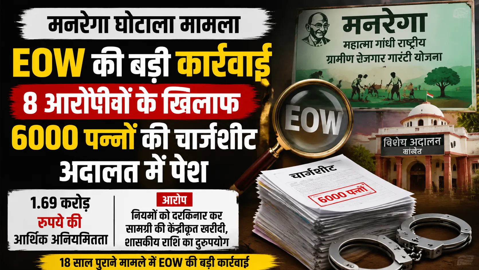 कांकेर मनरेगा घोटाला मामले में EOW की कार्रवाई