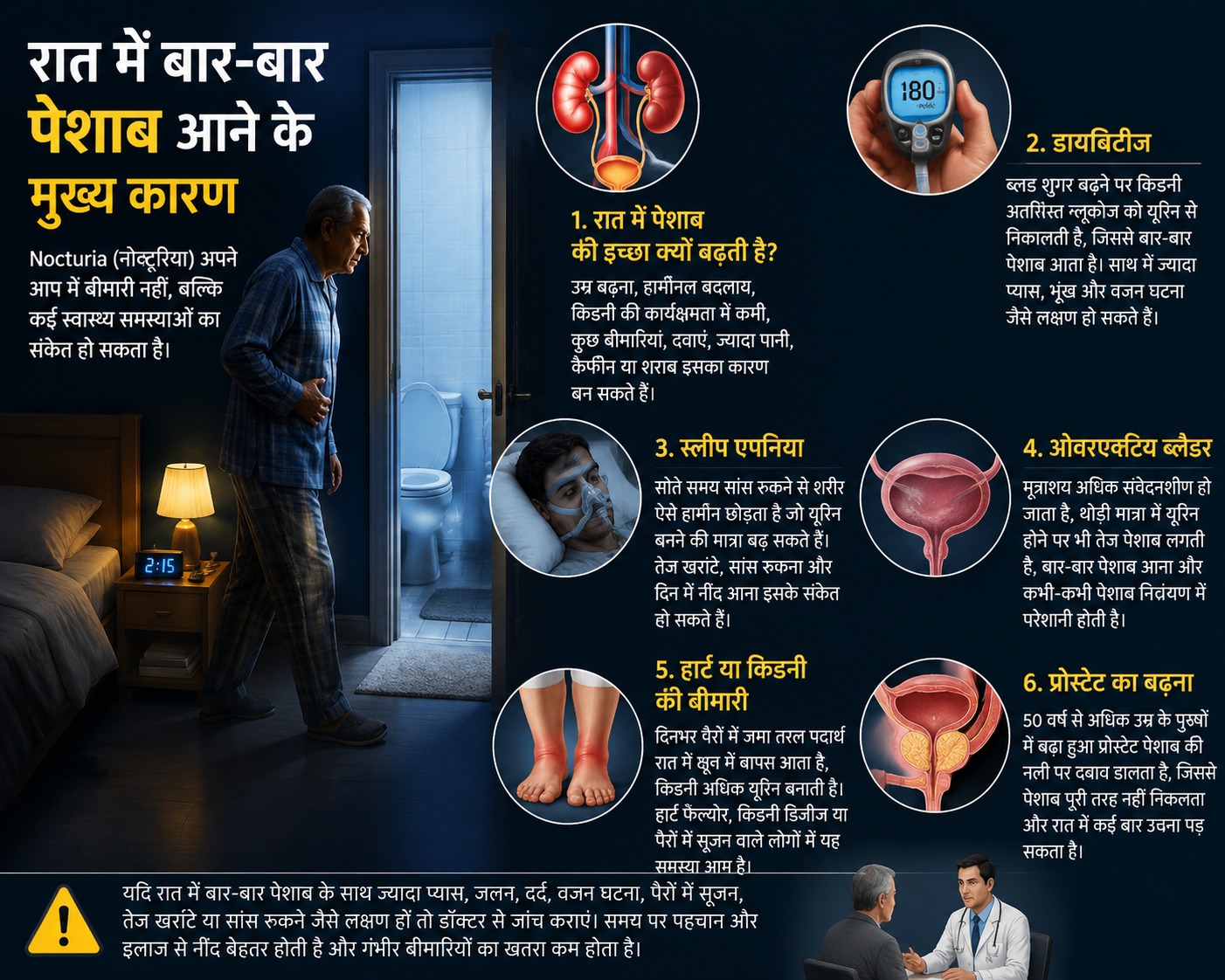रात में बार-बार पेशाब की समस्या