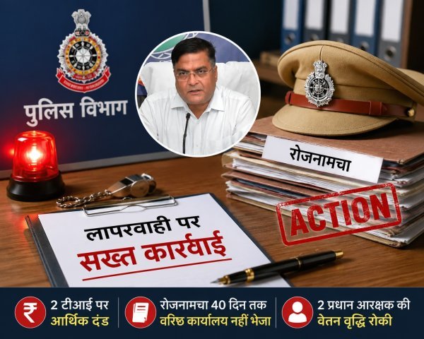 कार्रवाई : रोजनामचा लापरवाही पर 2 टीआई समेत 4 पुलिसकर्मी दंडित