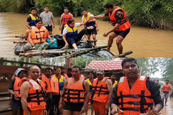 आफत : भारी बारिश के बीच राहत अभियान, बल्दाकछार रिसॉर्ट से 24 लोगों को निकाला गया
