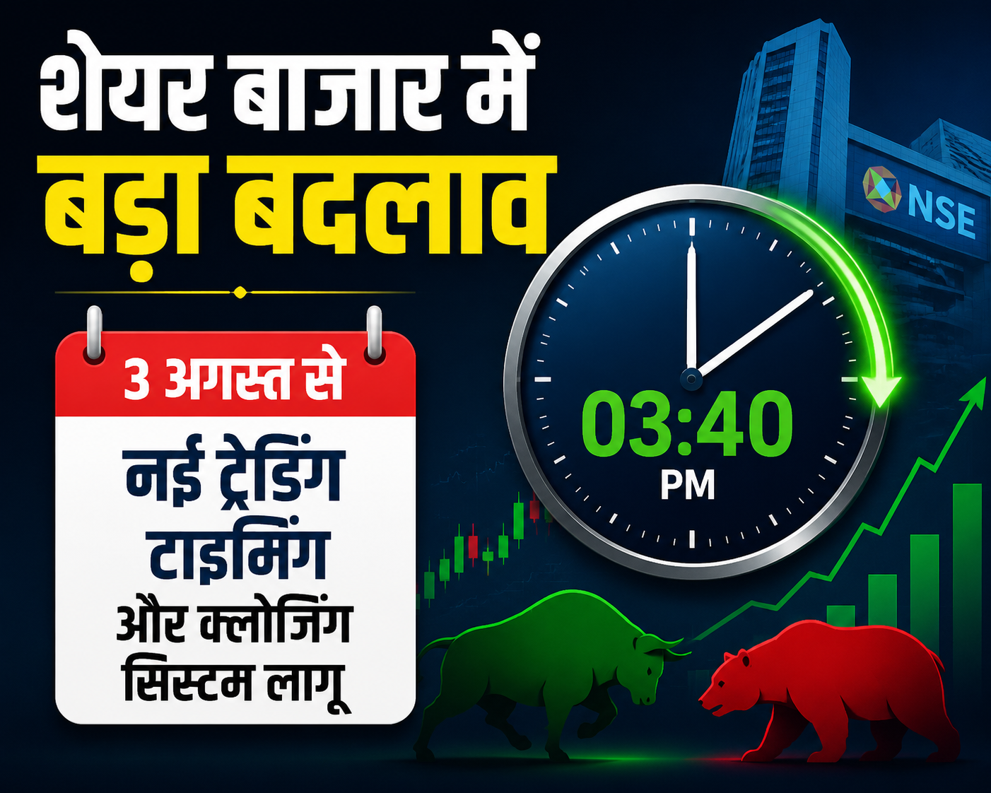 3 अगस्त से शेयर बाजार की नई ट्रेडिंग टाइमिंग