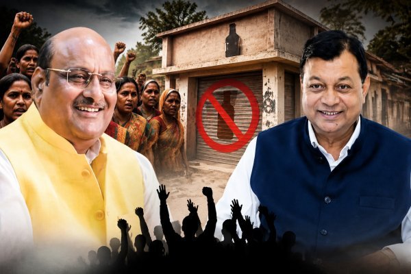 शराब दुकान पर ग्रामीणों के तेवर कड़े, मंत्रियों के बीच छिड़ी सियासी जंग