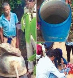 अवैध शराब पर आबकारी की बड़ी कार्रवाई, 102 लीटर शराब और 400 किलो महुआ लहान जब्त
