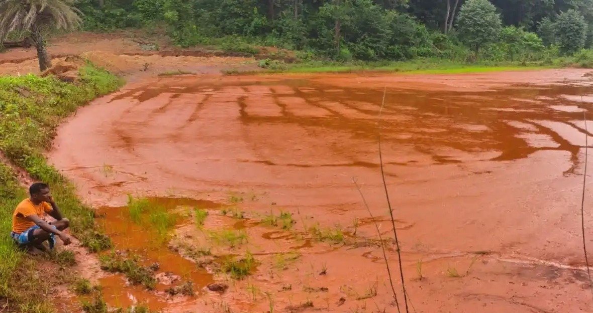 लाल पानी से बर्बाद फसल