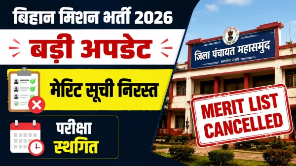 महासमुंद बिहान भर्ती : मेरिट लिस्ट रद्द, नई सूची के बाद होगी परीक्षा