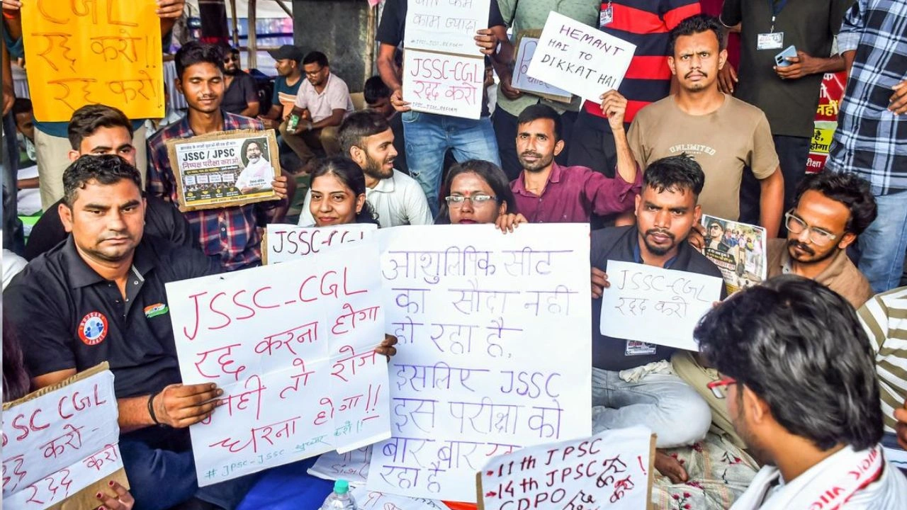 JPSC-JSSC भर्ती को लेकर छात्रों का प्रदर्शन