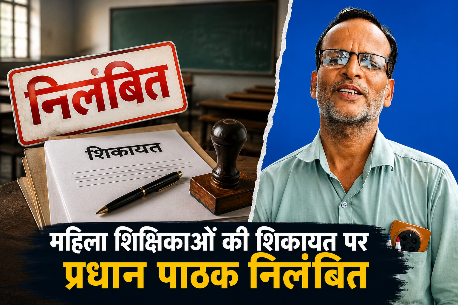 बलरामपुर में महिला शिक्षिकाओं की शिकायत पर प्रधान पाठक निलंबित
