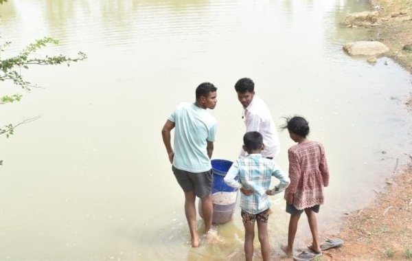 धमतरी के भोथापारा में जल संरक्षण और मत्स्य पालन से ग्रामीण परिवार बने आत्मनिर्भर