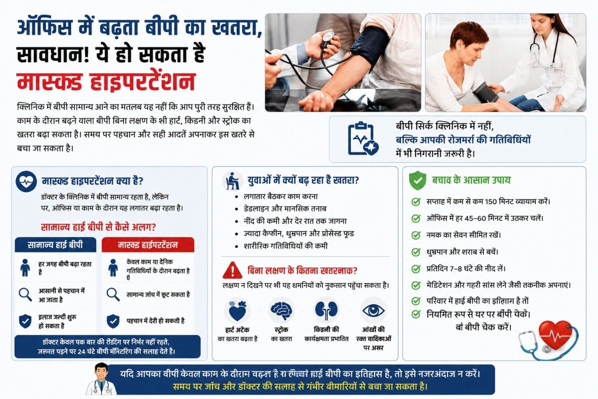 ऑफिस तनाव से बढ़ता बीपी और मास्क्ड हाइपरटेंशन
