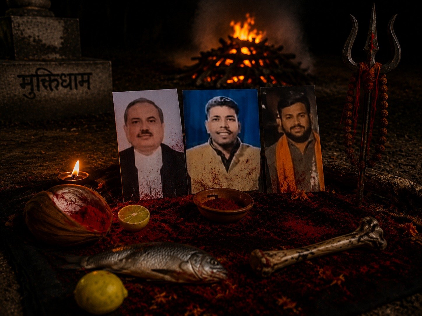 बिलासपुर श्मशान घाट में तांत्रिक क्रिया