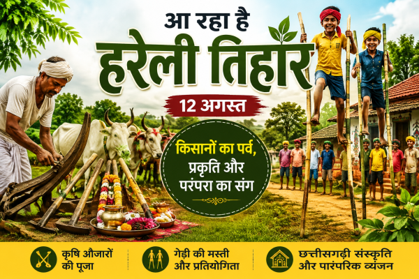 हरेली अमावस्या की तैयारियां तेज : गांवों में दिख रहा उत्साह, किसान करेंगे कृषि औजारों की पूजा