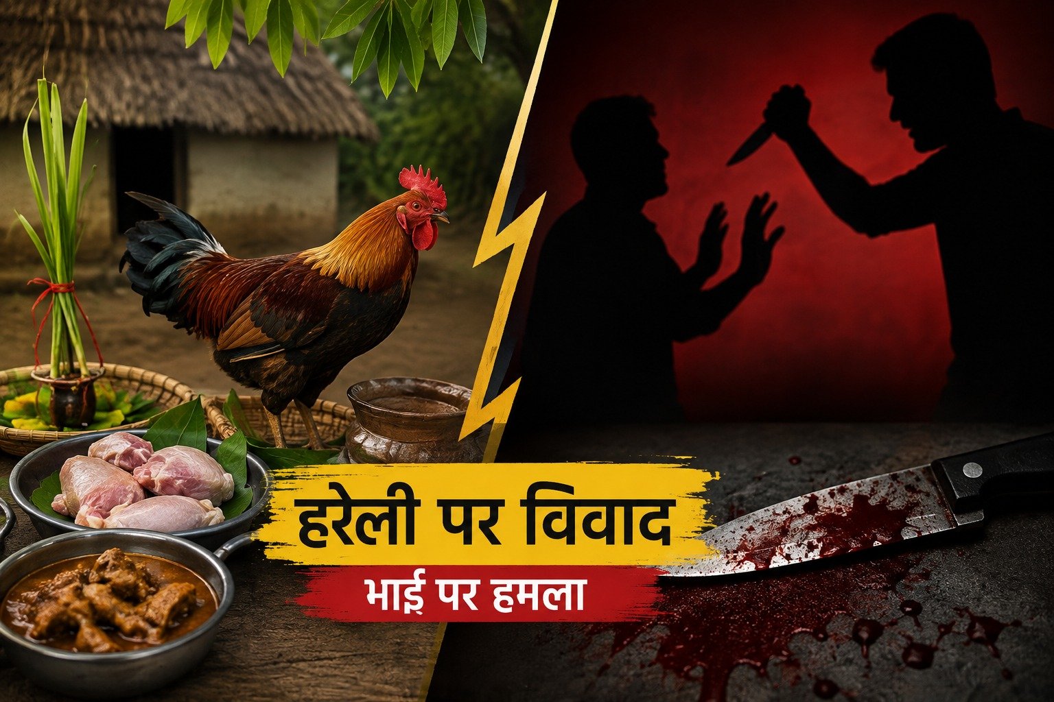 हरेली पर भाइयों में चाकूबाजी