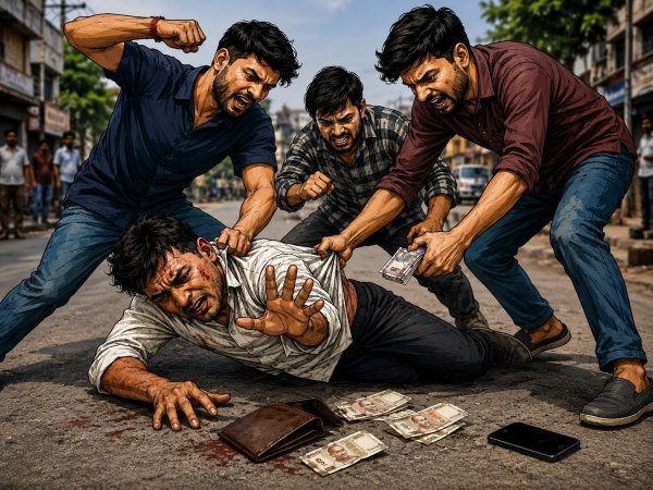 रायगढ़ में एटीएम से कैश निकालकर लौट रहे युवक को सड़क पर घसीट-घसीटकर पीटा, 30 हजार लूटे