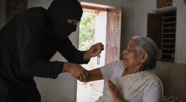 बुजुर्ग महिला के साथ लूट, धमकी देकर जेवर लेकर फरार हुआ बदमाश