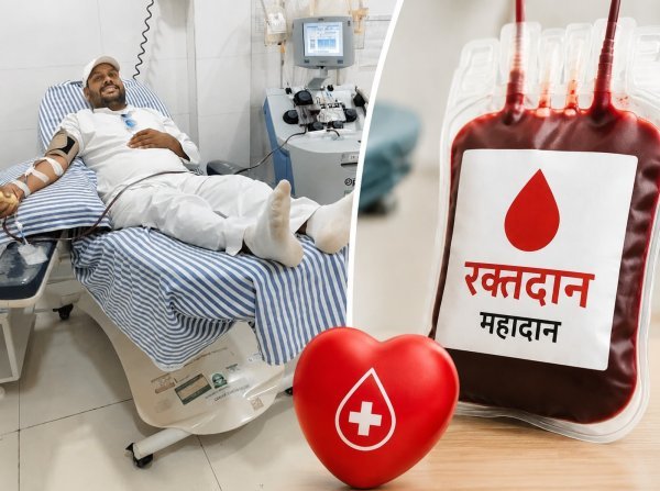 43वीं बार रक्तदान कर खोमन बने जरूरतमंदों के लिए मिसाल