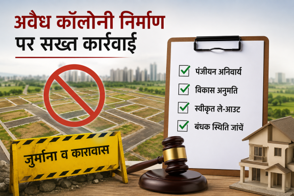 अवैध कॉलोनी बनाने वालों पर होगी सख्त कार्रवाई, 7 साल तक की जेल का प्रावधान