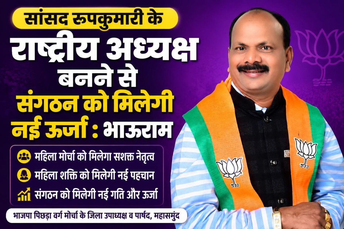 रूपकुमारी चौधरी को बधाई देते भाऊराम साहू