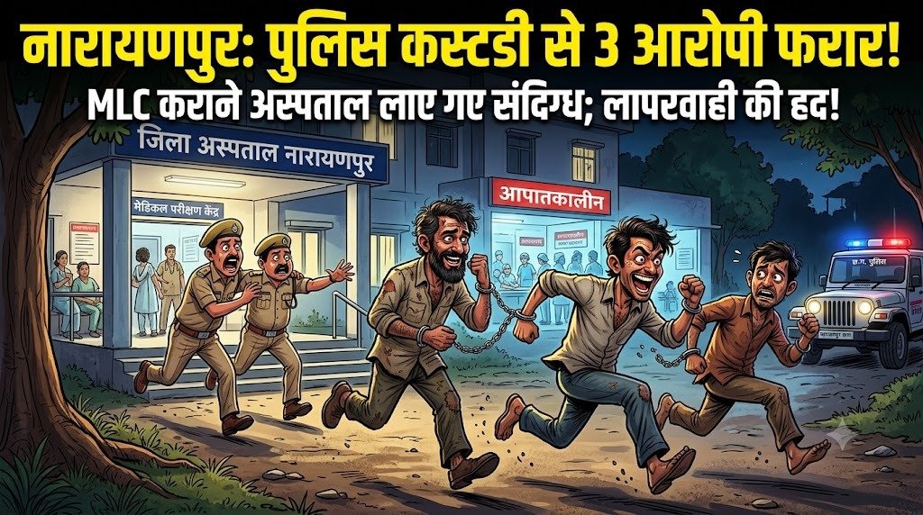अस्पताल से फरार हुए 3 संदिग्ध आरोपी