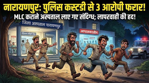 पुलिस को चकमा देकर अस्पताल से फरार हुए 3 संदिग्ध आरोपी, इलाके में नाकेबंदी