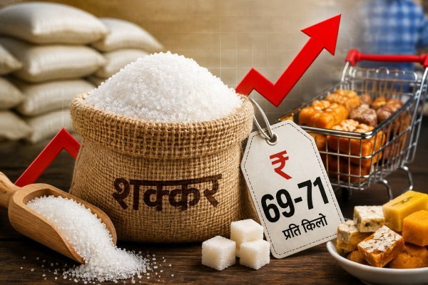 शक्कर हुई महंगी: 43 से बढ़कर 71 रुपए किलो पहुंचा भाव, त्योहारों पर बढ़ेगी मिठाई की कीमत