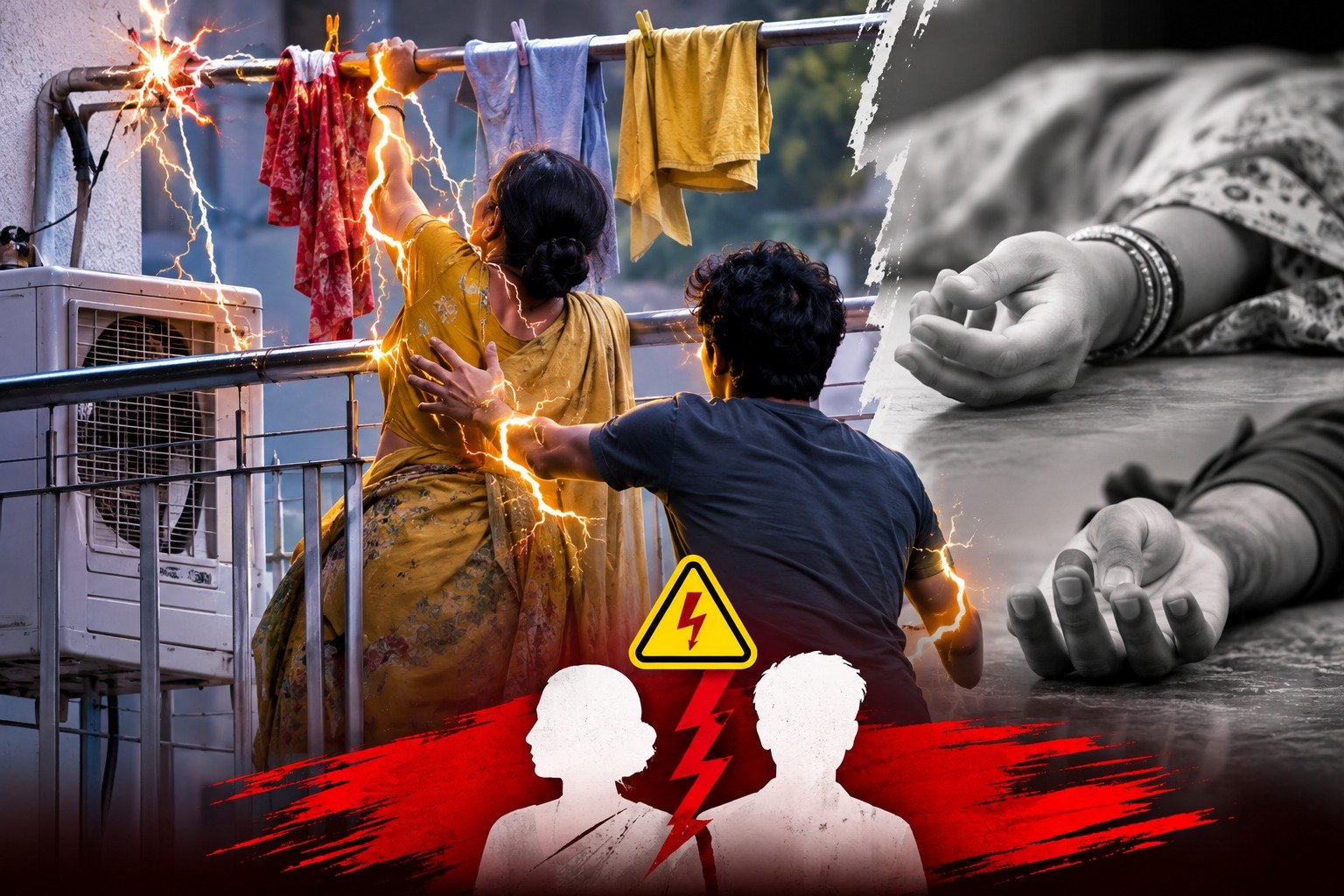 करंट की चपेट में आने से मां-बेटे की मौत