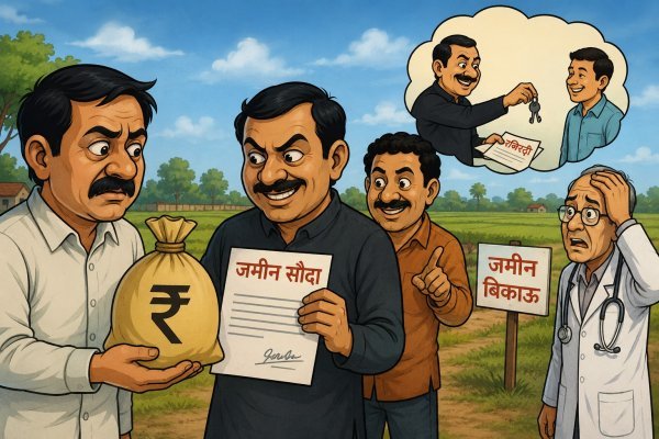 जमीन के नाम पर 12 लाख की ठगी : 19 एकड़ का झांसा देकर बेची किसी और को संपत्ति, 2 के खिलाफ मामला दर्ज