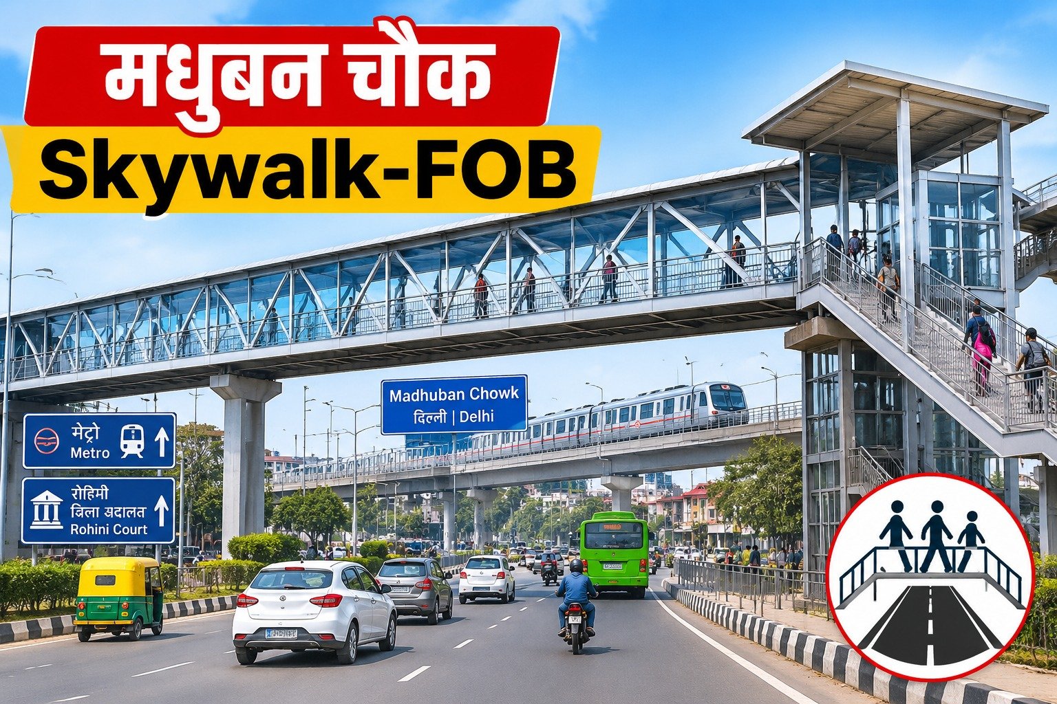 मधुबन चौक Skywalk-FOB निर्माण