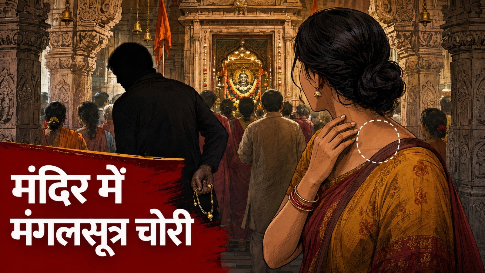 Incident of Mangalsutra theft at Rajiv Lochan Temple