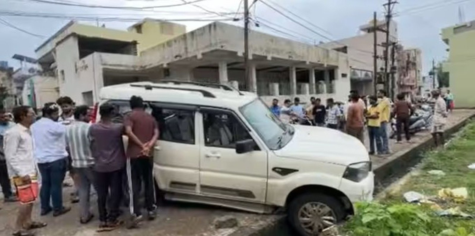 Cannabis-laden vehicle stuck in a drain