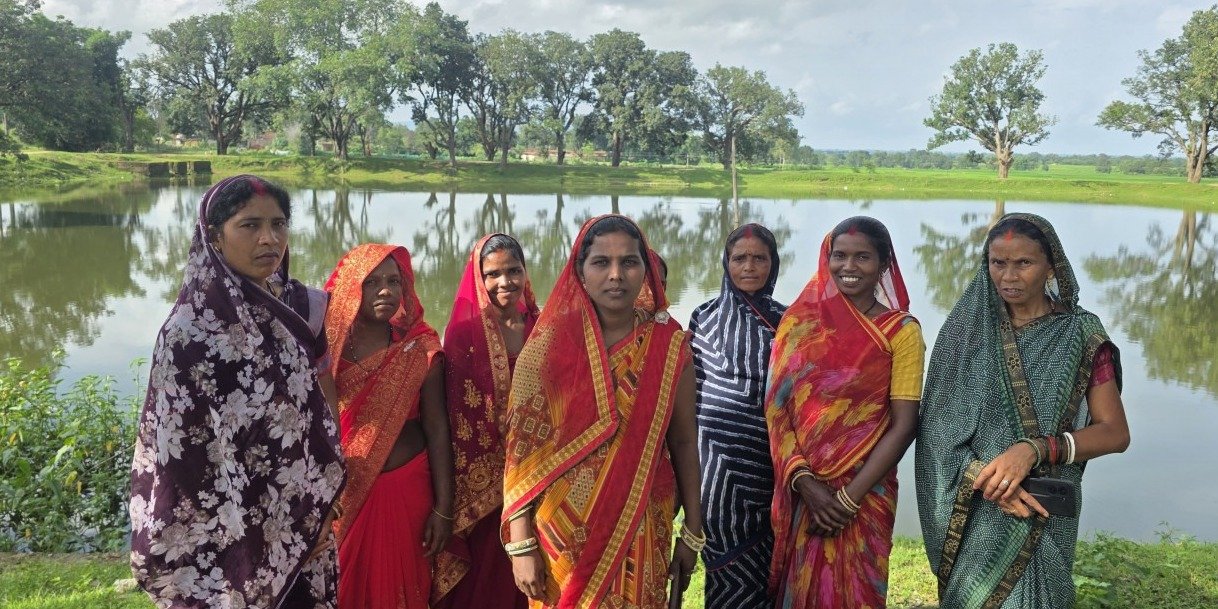 Women of Lakhanpur becoming self-reliant through fish farming.