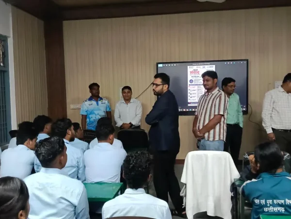 Khelo India Samvad : माय भारत के तत्वावधान में बसना महाविद्यालय में हुआ खेलो इंडिया संवाद कार्यक्रम