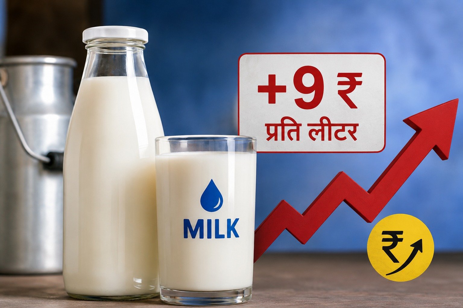 Milk prices in Mumbai have increased by ₹9