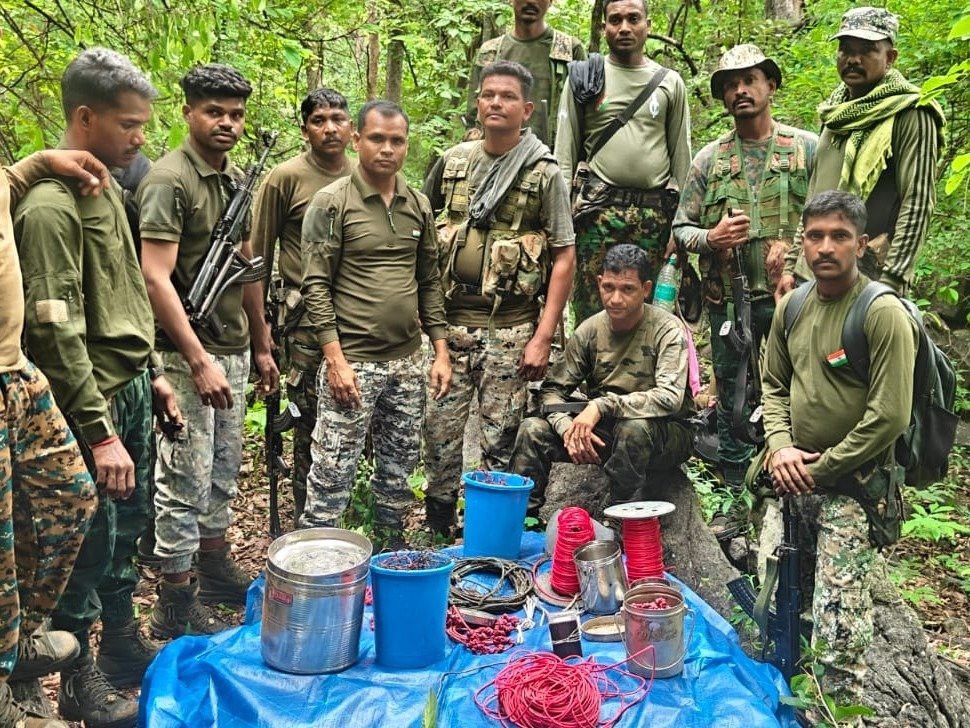 Naxalite explosive dump recovered in Sukma