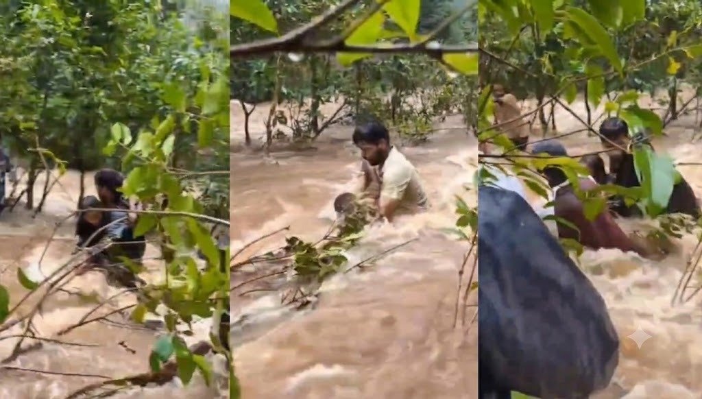Rescue of tourists at Danagari Waterfall
