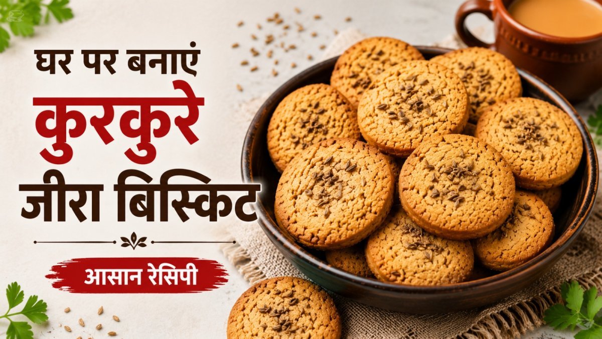 Homemade crispy jeera biscuits with cumin ( Image Source -AI Photo)