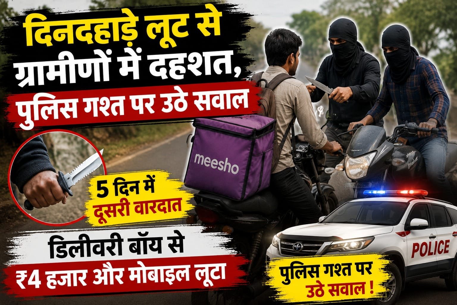 Delivery boy robbed on the Ganaud-Dhamni route (Image Source: AI Photo)