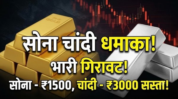 Gold Silver Price: अमेरिका-ईरान तनाव का असर, सोना ₹1,500 और चांदी ₹3,000 तक टूटी