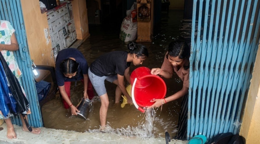 Waterlogging after heavy rain (Image Source: Keertiman Media)