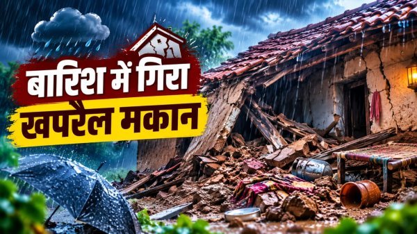 Heavy Rain: भरभराकर गिरा खपरैल मकान, मलबे में दबा परिवार, समय रहते बची तीनों की जान