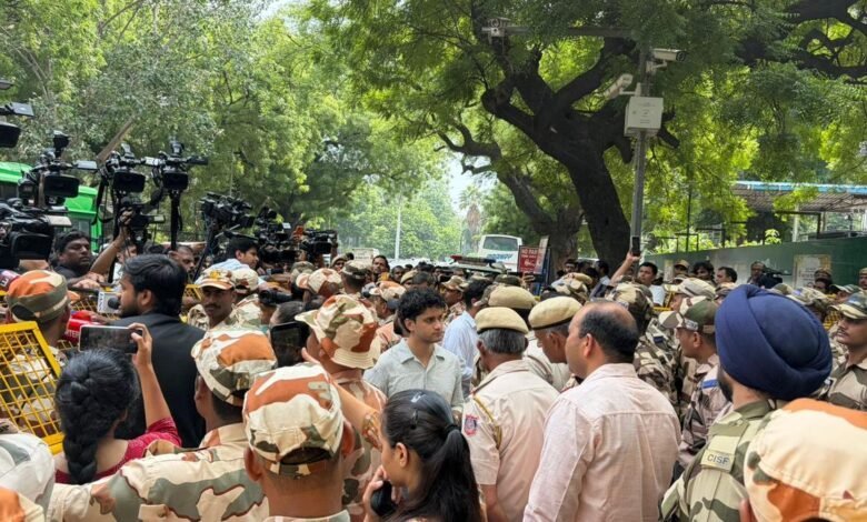 Protest outside the police station following the CJP protest (Image Source: social media)