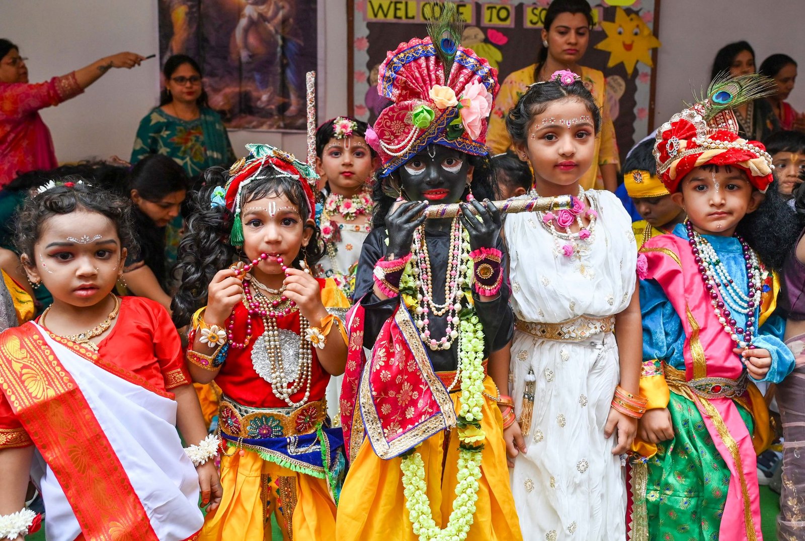 Children dressed as Krishna and Radha (Image Source: akashvani)