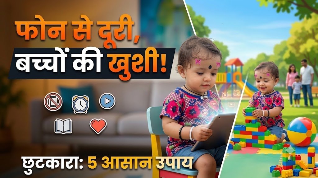 Parents helping children reduce screen time ( Image Source - AI Generate )